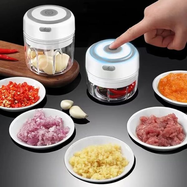 Rechargeable Mini Food Processor – One-Touch Vegetable Chopper, Precision Stainless Steel Blades, Portable & USB Rechargeable - Image 2