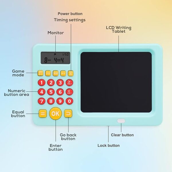 Rechargeable LCD Writing Tablet for Kids - 2 in 1 Early Education Math Toy, Learning & Fun - Image 2