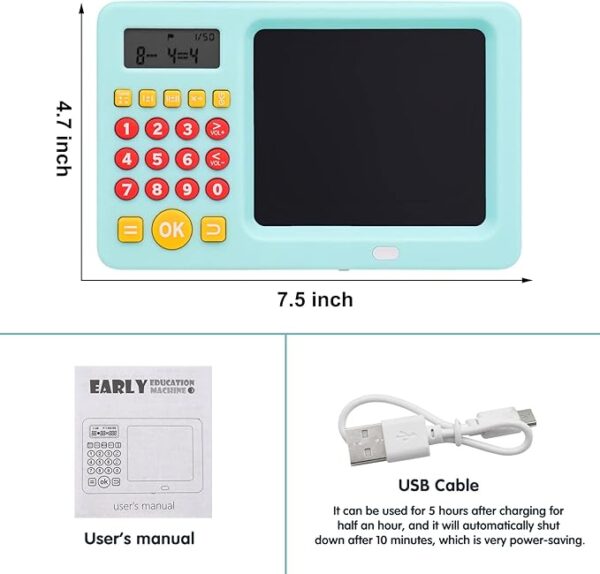 Rechargeable LCD Writing Tablet for Kids - 2 in 1 Early Education Math Toy, Learning & Fun - Image 4