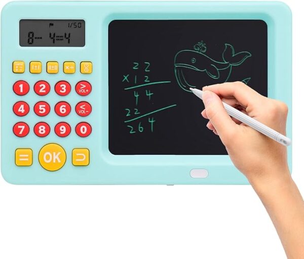 Rechargeable LCD Writing Tablet for Kids - 2 in 1 Early Education Math Toy, Learning & Fun