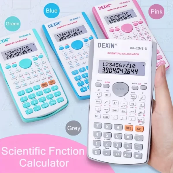 DEXIN KK-82MS-D Multi-function Scientific Calculator | 240 Functions, 12-Digit Display, Portable Design (Green/Pink) - Image 8