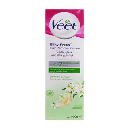 Veet Silky Fresh Hair Removal Cream for Body & Legs (Dry Skin) – Enriched with Moisturizing Ingredients for Smooth, Soft Skin – No Razor Burn, No Irritation