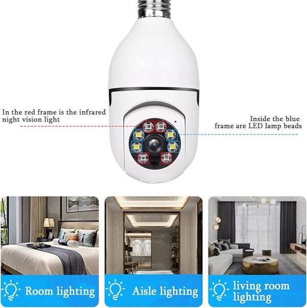 360 Degree Wireless Panoramic IP Camera – Smart Security Camera with HD Video, Motion Detection, and Remote Access - Image 3