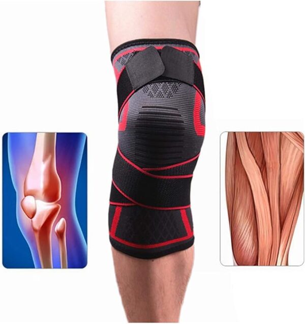 Adjustable Knee Support Brace - Compression Knee Sleeve for Meniscus Tear & Ligament Injury Prevention | Supports Knee Joint for Sports, Exercise & Recovery | Breathable & High-Quality Knee Pads for Running, Basketball, Gym, CrossFit - Image 3