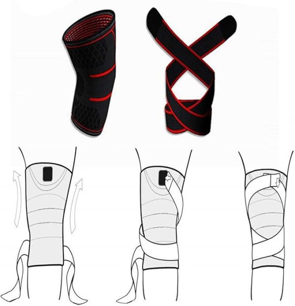 Adjustable Knee Support Brace - Compression Knee Sleeve for Meniscus Tear & Ligament Injury Prevention | Supports Knee Joint for Sports, Exercise & Recovery | Breathable & High-Quality Knee Pads for Running, Basketball, Gym, CrossFit - Image 4