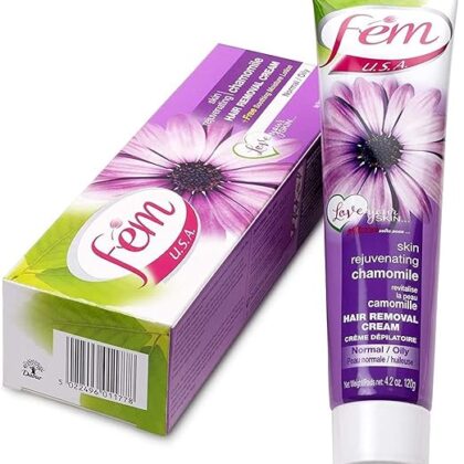 Fem Chamomile Hair Removal Cream – 120g, Natural Ingredients for Sensitive Skin