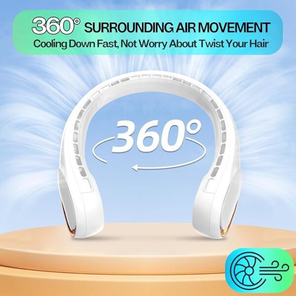 Personal Bladeless Wearable Fan – Hands-Free, Quiet & Portable Fan for Indoor/Outdoor Use – Adjustable Cooling for Summer Heat - Image 3